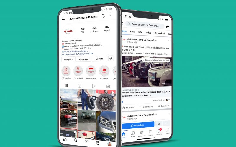 Autocarrozzeria De Corso, gestione Instagram e Facebook